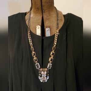 Stella and Dot Elegant Gold and Silver Chain Pendant Necklace